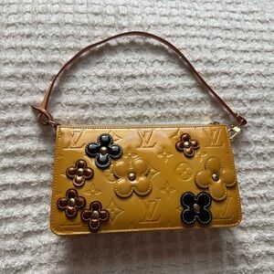 Louis Vuitton Gold and Black Floral Shoulder Bag